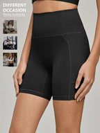 Plus Size High-Waist Yoga Biker Shorts