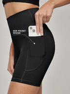 Plus Size High-Waist Yoga Biker Shorts