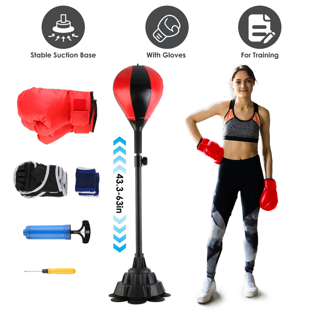 Adjustable Free Standing Punching Bag Set