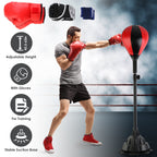 Adjustable Free Standing Punching Bag Set