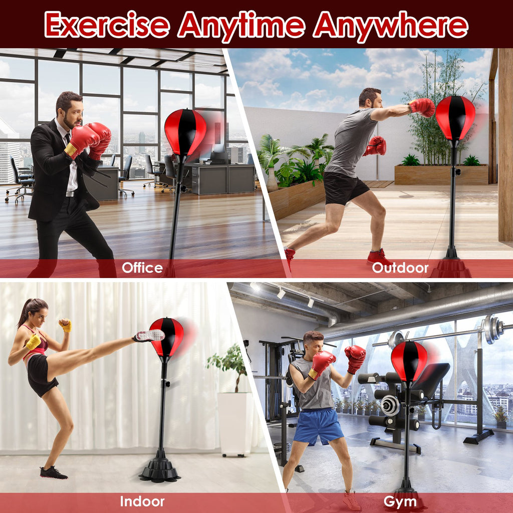 Adjustable Free Standing Punching Bag Set