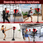 Adjustable Free Standing Punching Bag Set