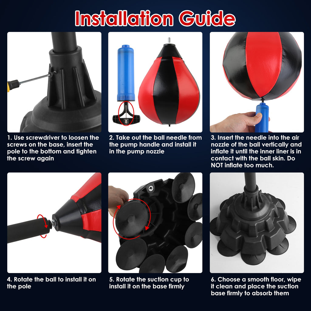 Adjustable Free Standing Punching Bag Set