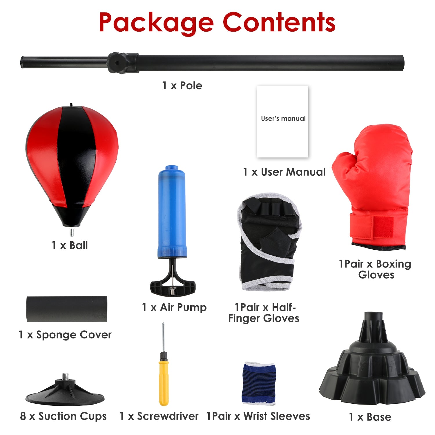 Adjustable Free Standing Punching Bag Set