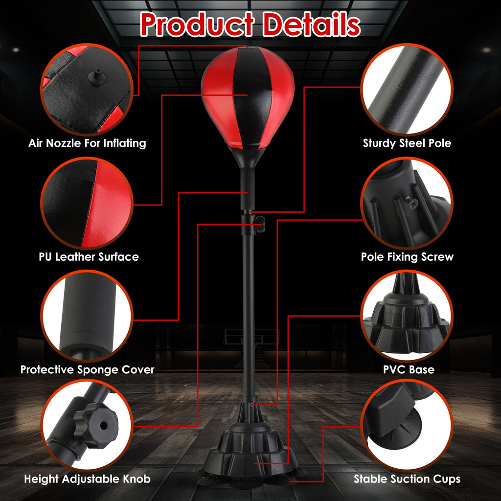 Adjustable Free Standing Punching Bag Set