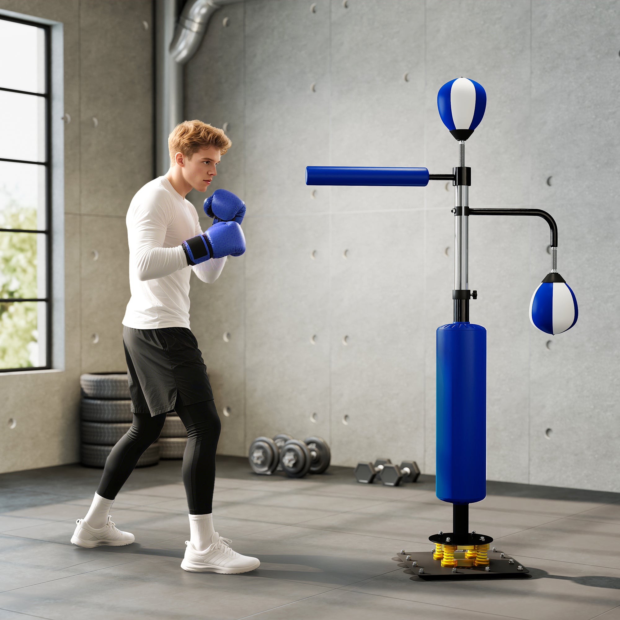 Adjustable Speed Bag Boxing Stand (Blue)