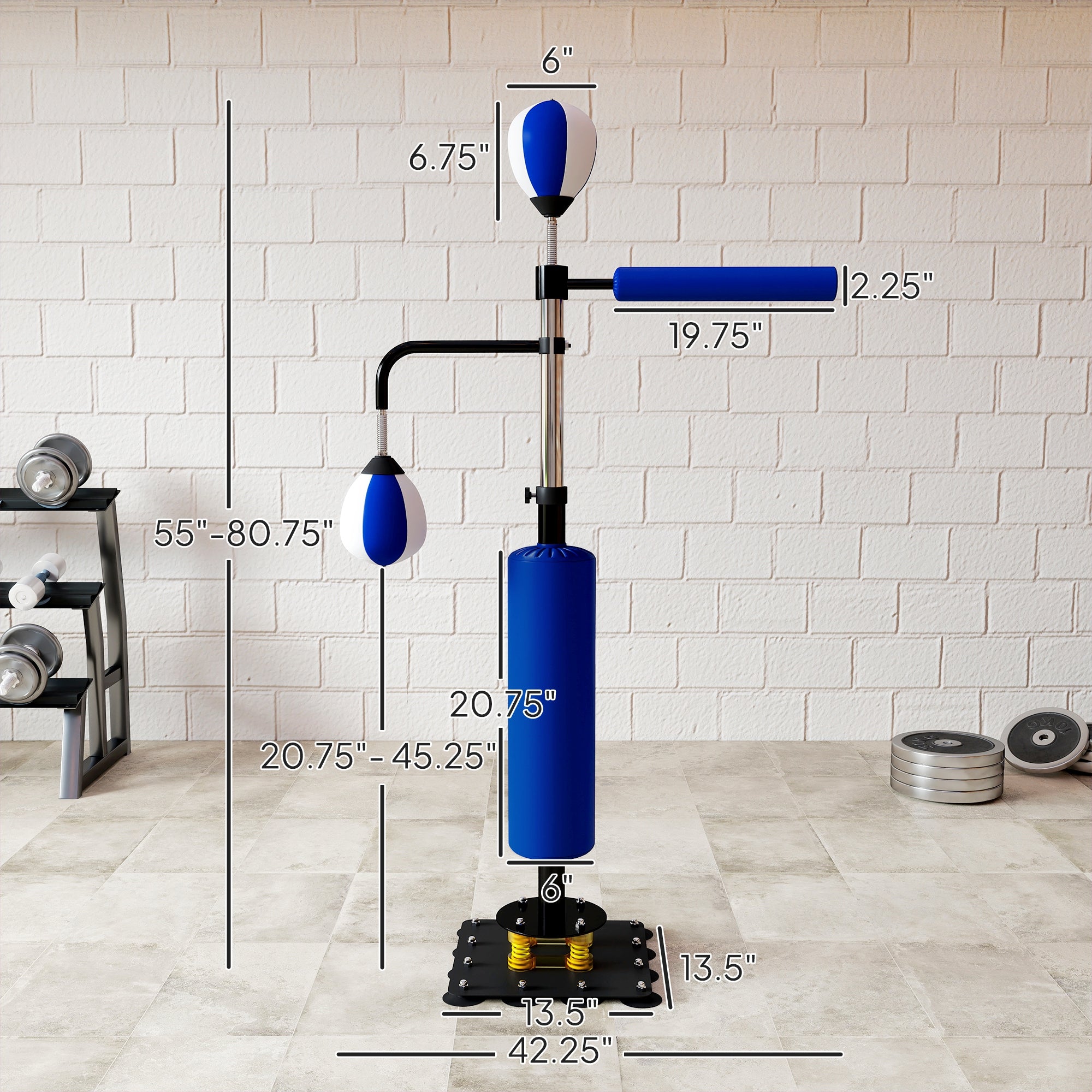 Adjustable Speed Bag Boxing Stand (Blue)