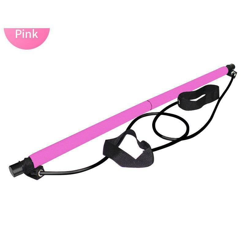 Pilates Stick with Foot Pedal Resistance Band