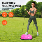 Half Balance Ball Trainer with Resistance Bands