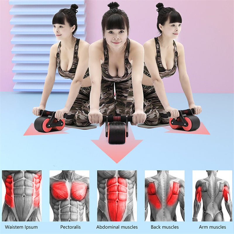 Auto-Rebound Double Wheel Ab Roller