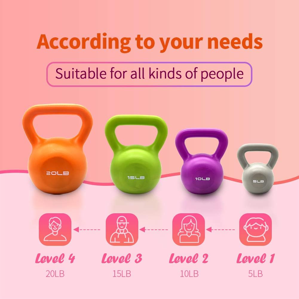 10LB Vinyl Coated Kettlebell Set