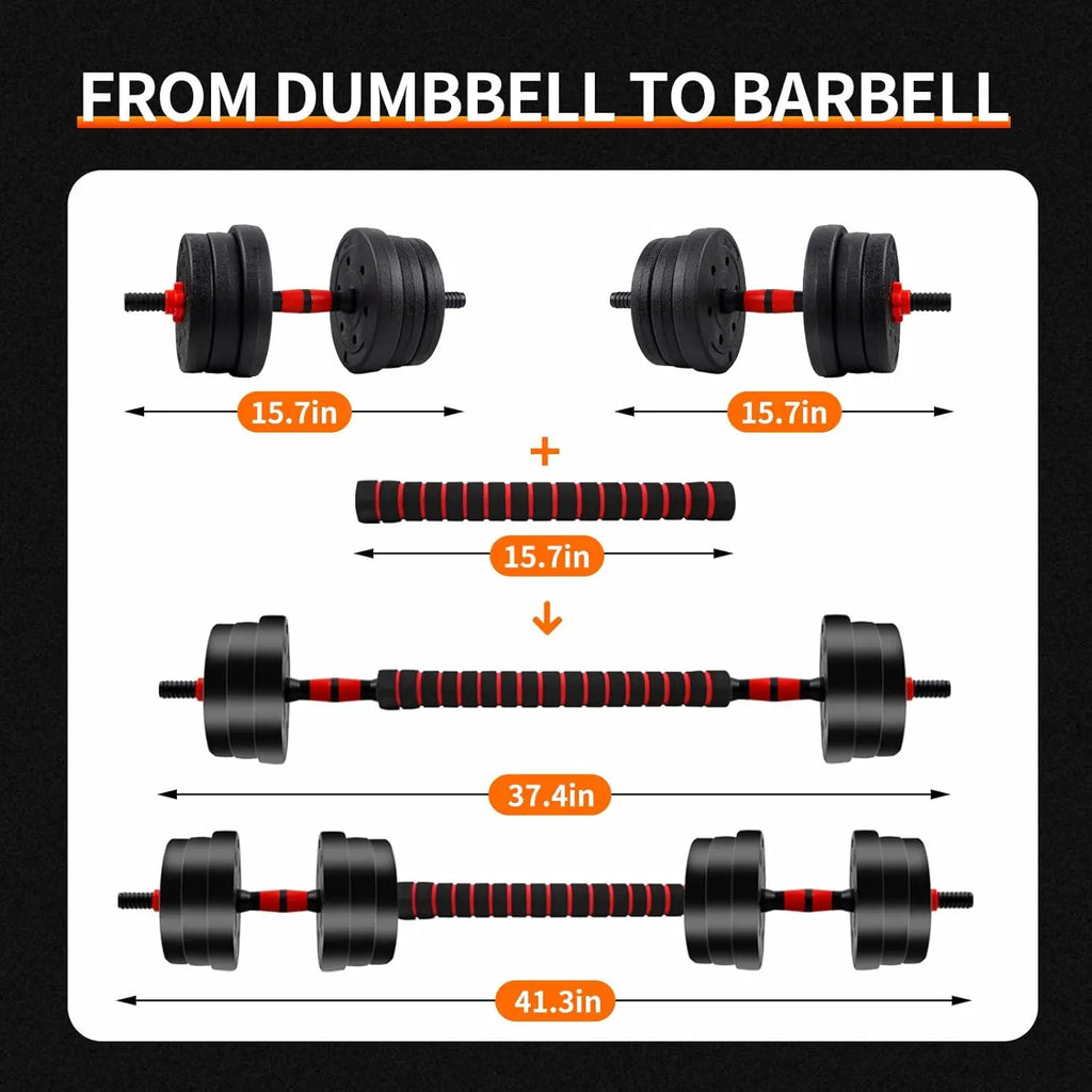 Adjustable Dumbbell & Barbell Set