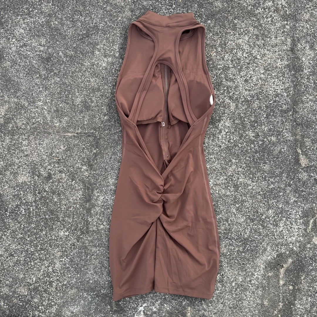 Scrunch-Back Yoga Jumpsuit Set