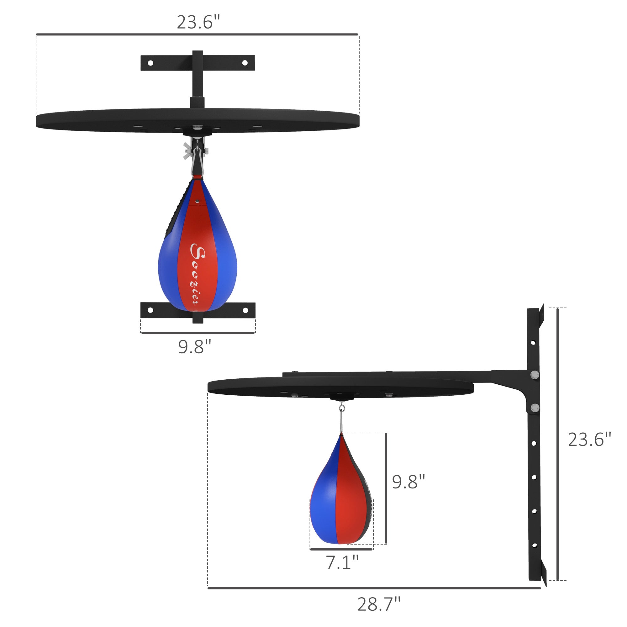 Wall-Mounted Adjustable Speed Bag Platform