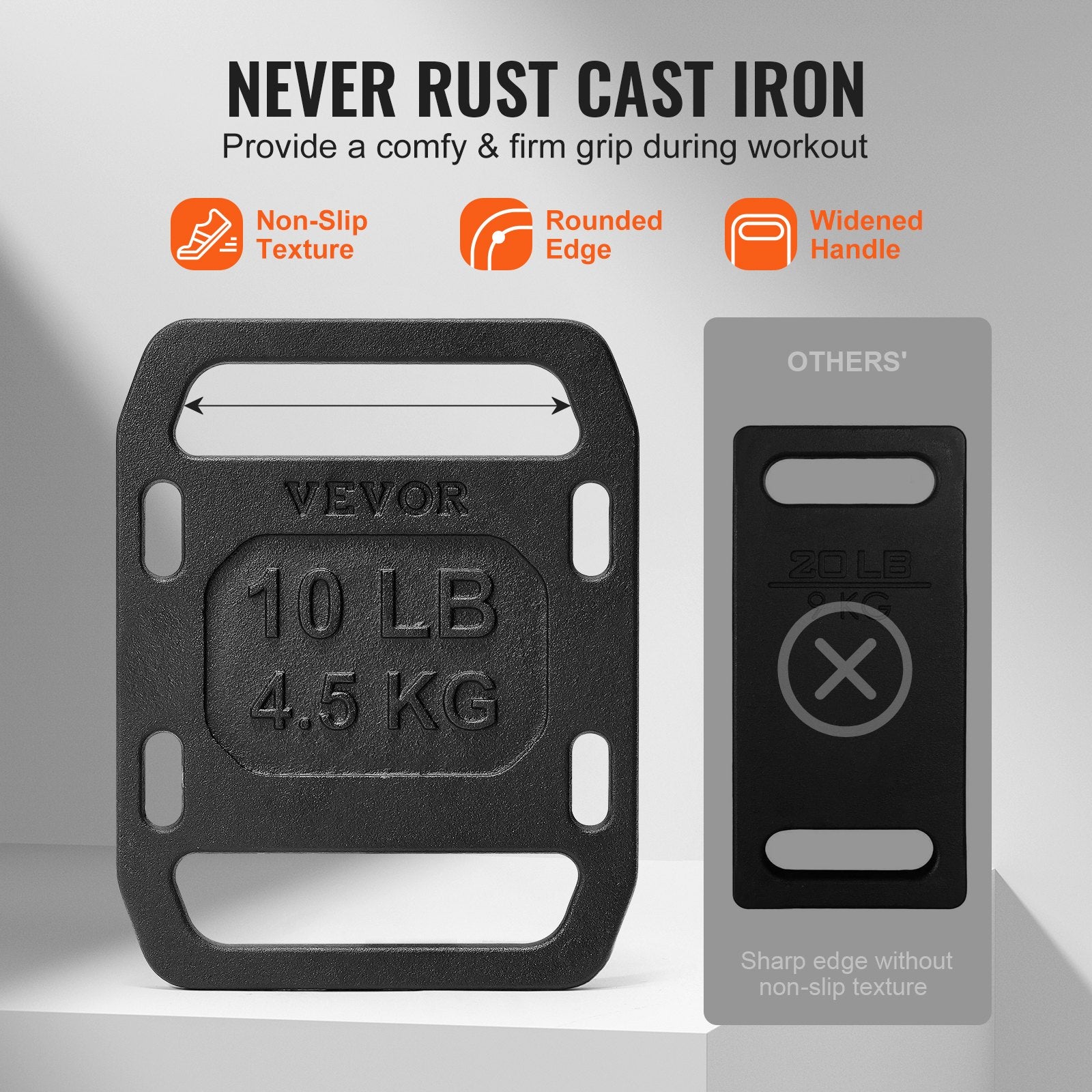 10LB Cast Iron Ruck Weight Pair