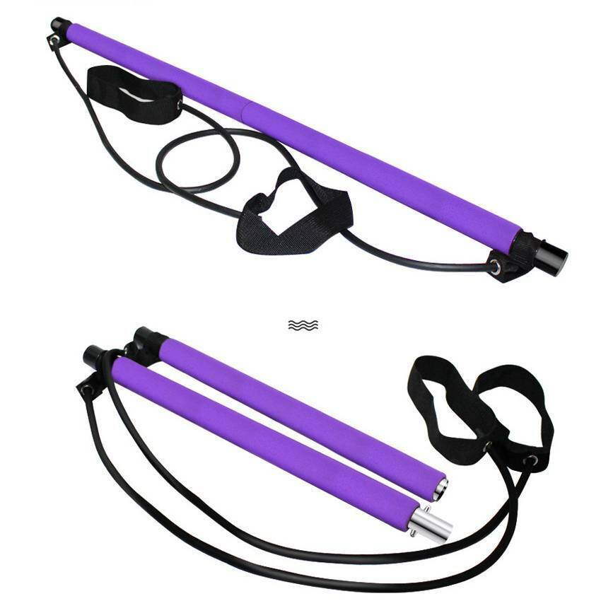 Pilates Stick with Foot Pedal Resistance Band