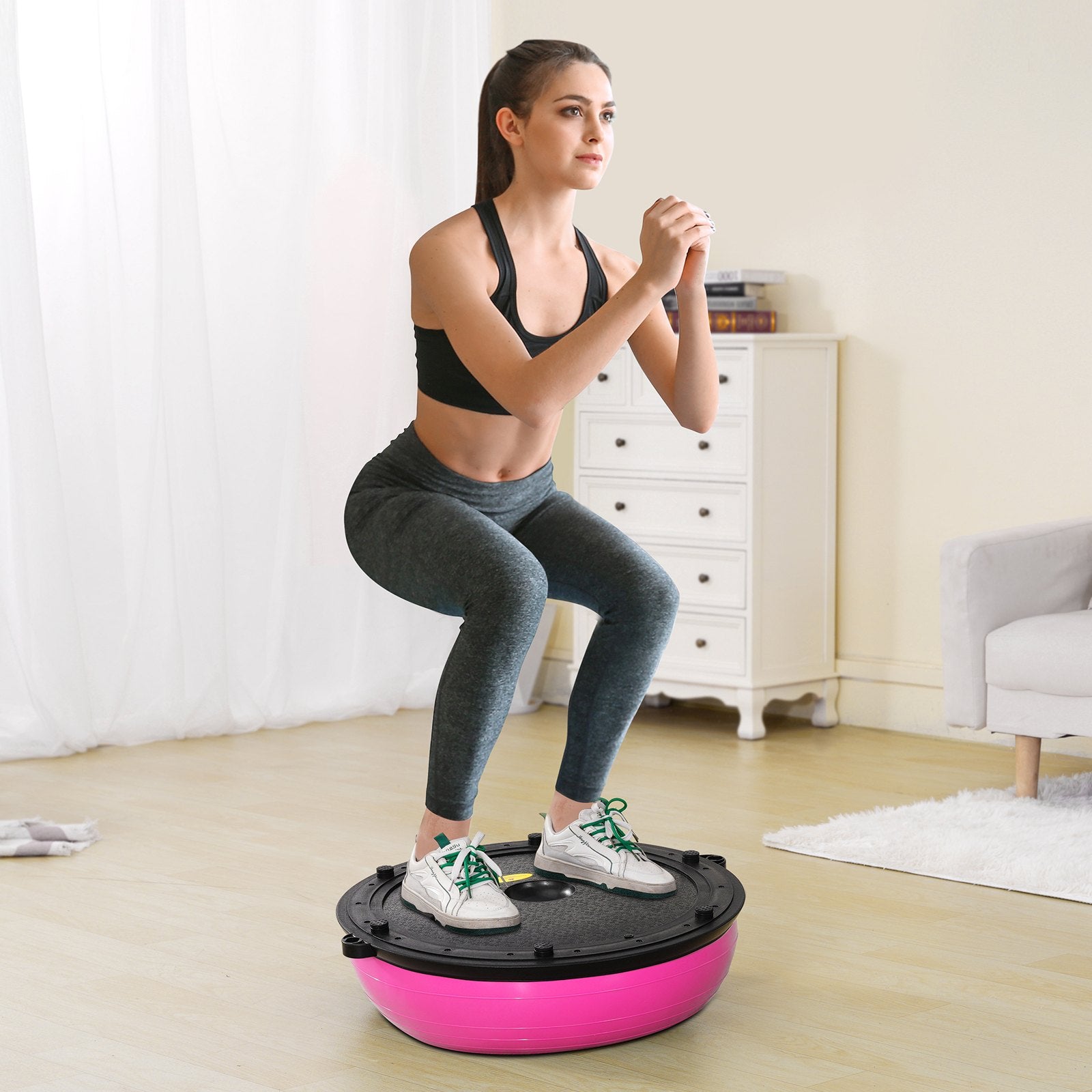 Half Balance Ball Trainer with Resistance Bands