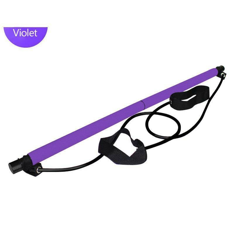 Pilates Stick with Foot Pedal Resistance Band